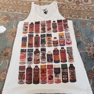 Spray Paint History Graffiti Tank Top 100% Cotton Size Small